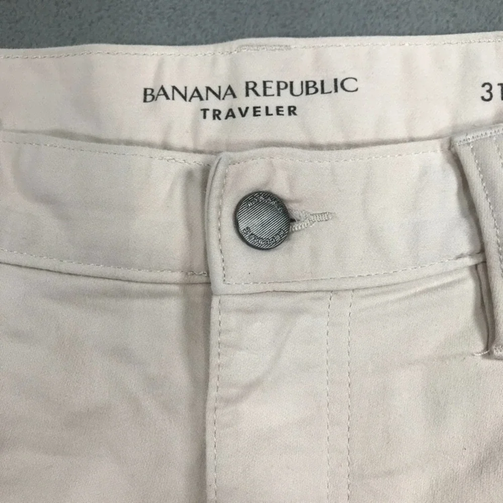 Banana Republic Pants Mens 31x30 Beige Traveler Chino Straight Stretch slim Fit